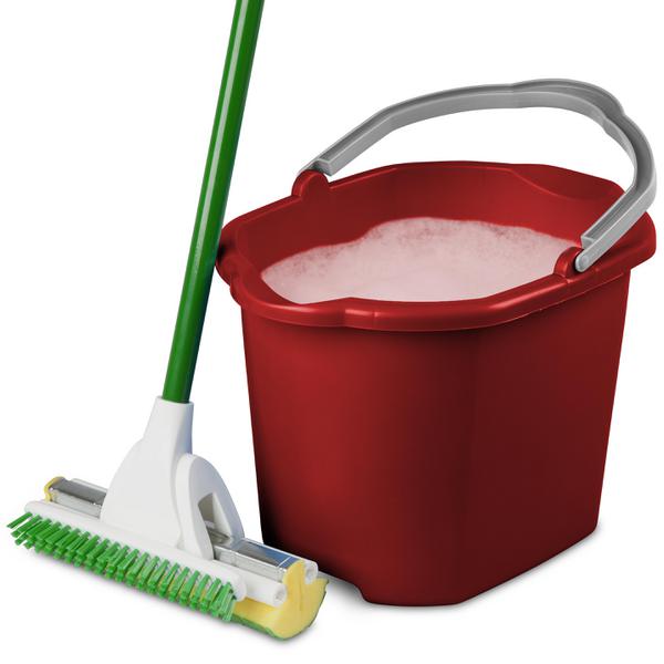 دلو بلاستيكي مزدوج الفوهة من ستيرلايت، سعة 4 جالون، أحمر ورمادي