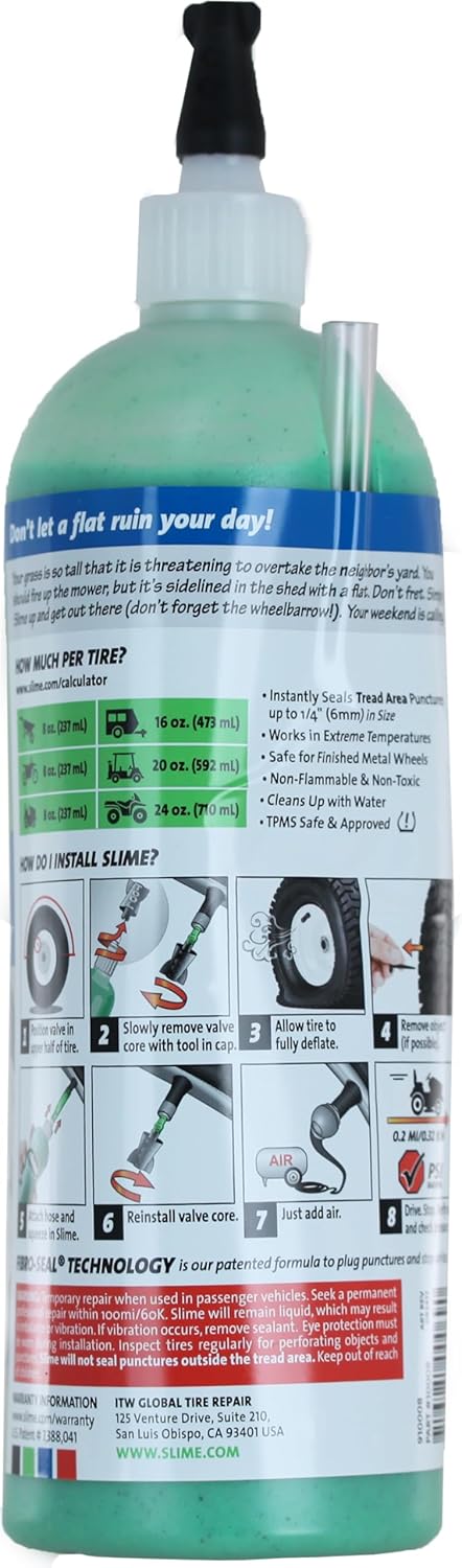 Slime Tire Sealant for Flat Tire Puncture Repair