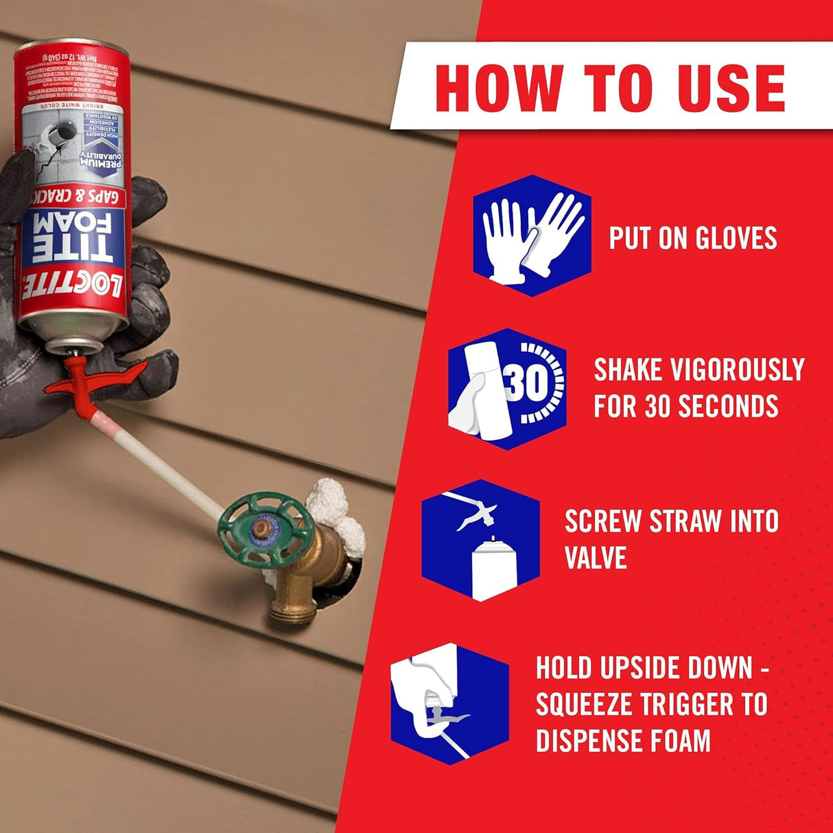 Loctite Expandable Foam Sealant Crack and Gap Sealant, 12 oz