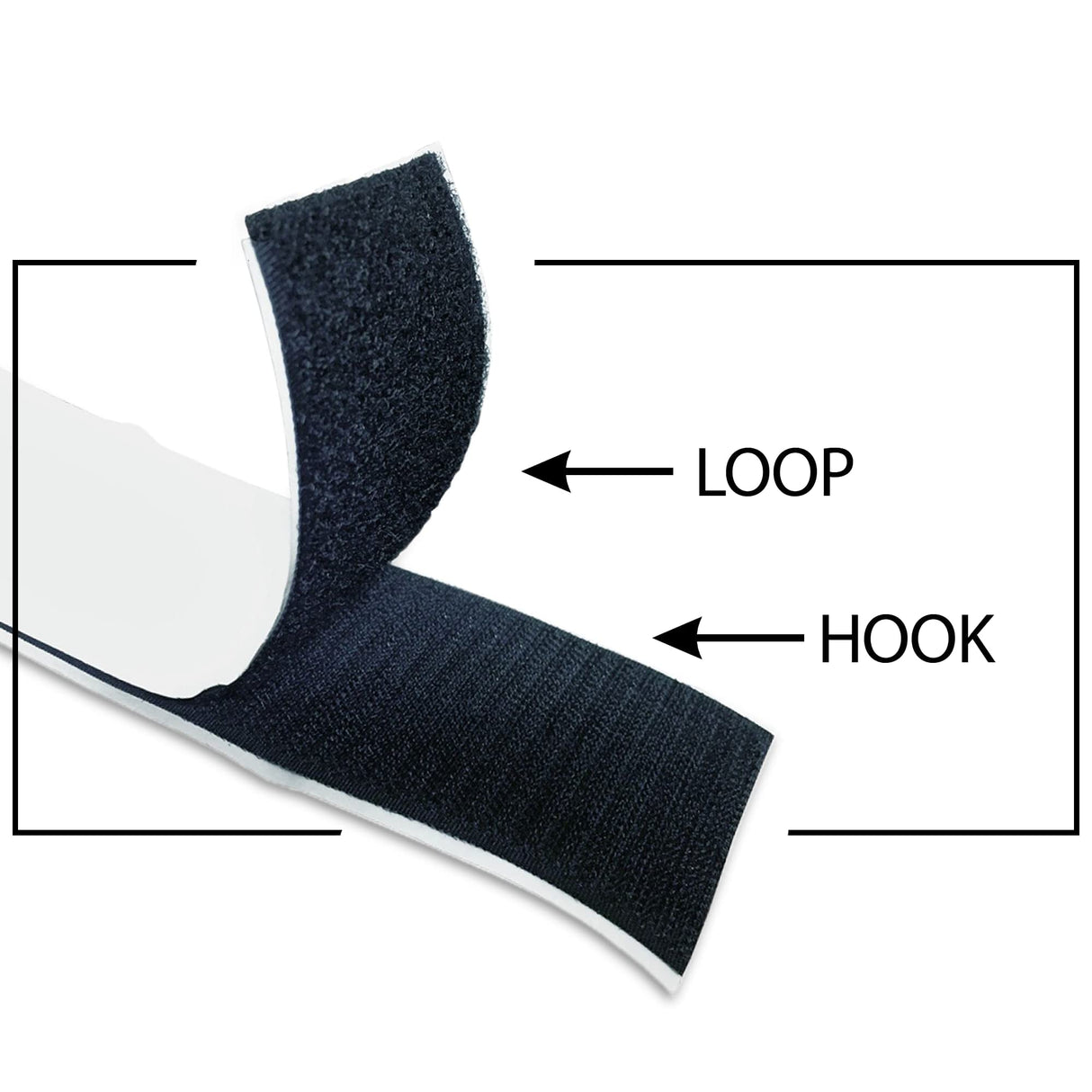 Velcro Industrial Adhesive Back Tape, 2" x 15', Black