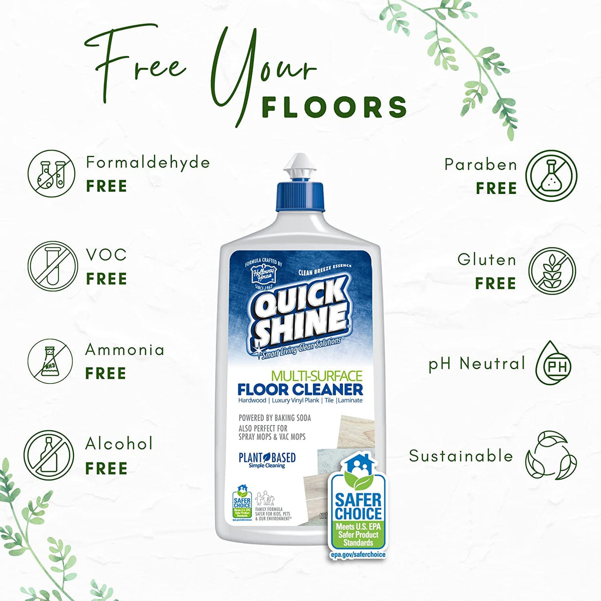 Holloway House Quick Shine Multi-Surface Floor Cleaner, 27 oz