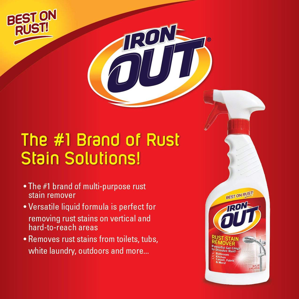 Iron Out Rust Stain Remover Spray, 16 oz