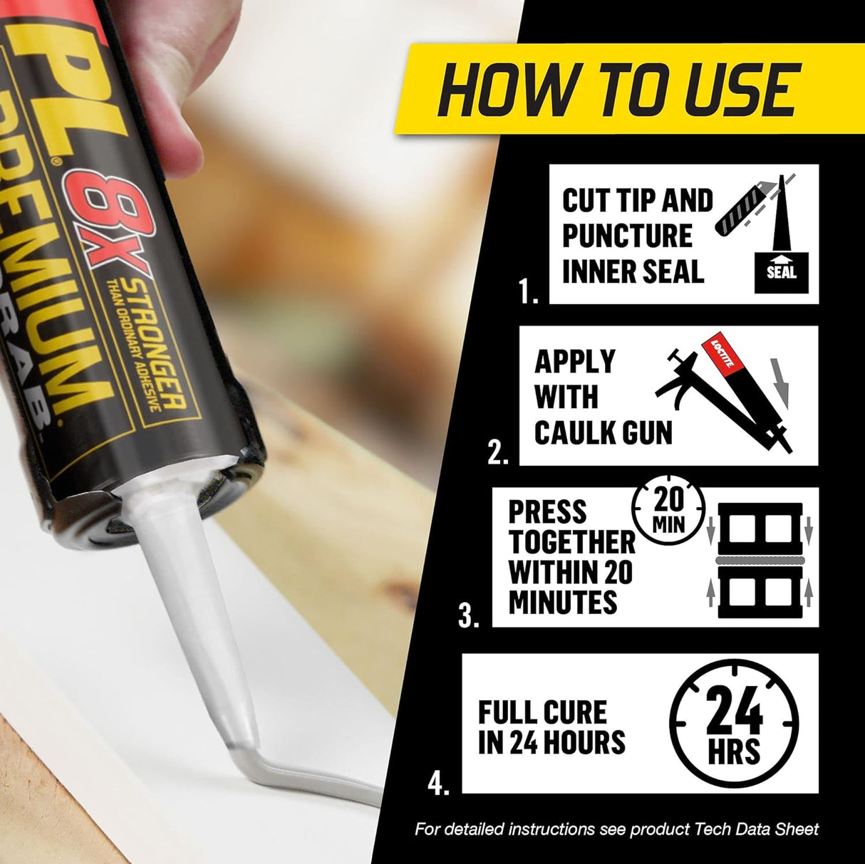 Loctite Polyurethane Fast Setting Construction Adhesive, 10 oz.