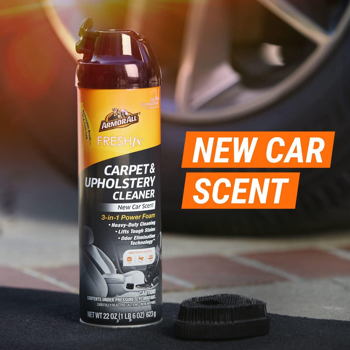 Armor All Power Foam 3-in-1 Fresh FX New Car Scent Carpet and Upholstery Cleaner Spray - 623g