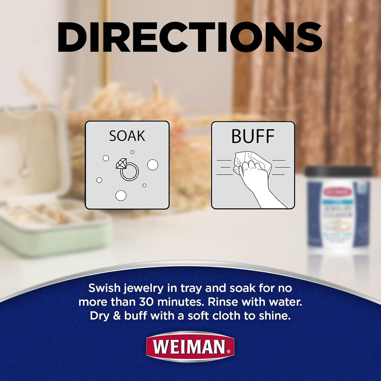 Weiman Fine Jewelry Liquid Cleaner with Cleaning Brush, 6 oz