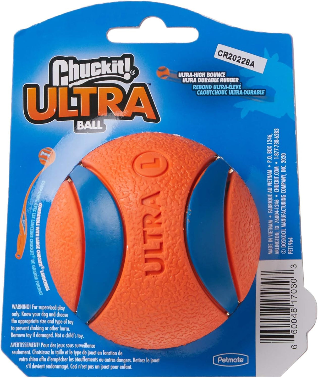 لعبة كرة ألترا تشاكيت للكلاب من بيت ميت، كبير - برتقالي