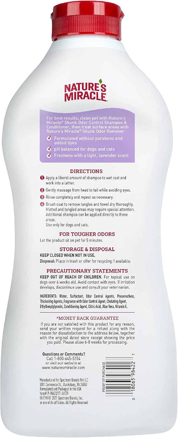 شامبو وبلسم للتحكم في الروائح الكريهة برائحة اللافندر للكلاب من نيتشرز ميراكل - 946 مل