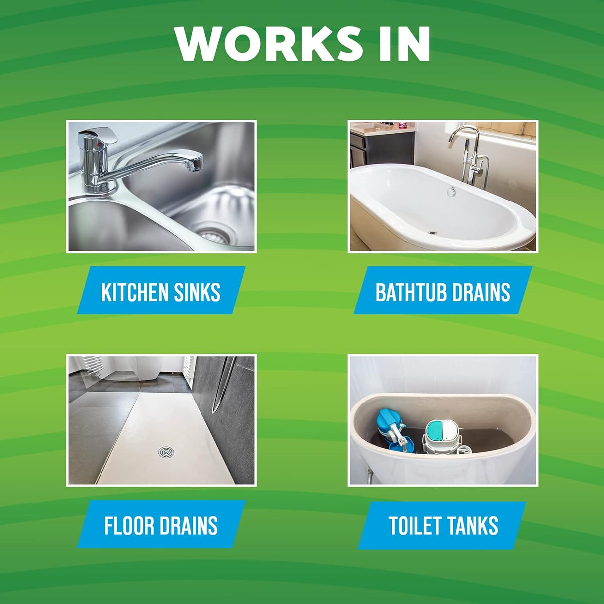 Green Gobbler Drain Cleaner Bio-Flo Deodorizing Drain Strips, 12 Count