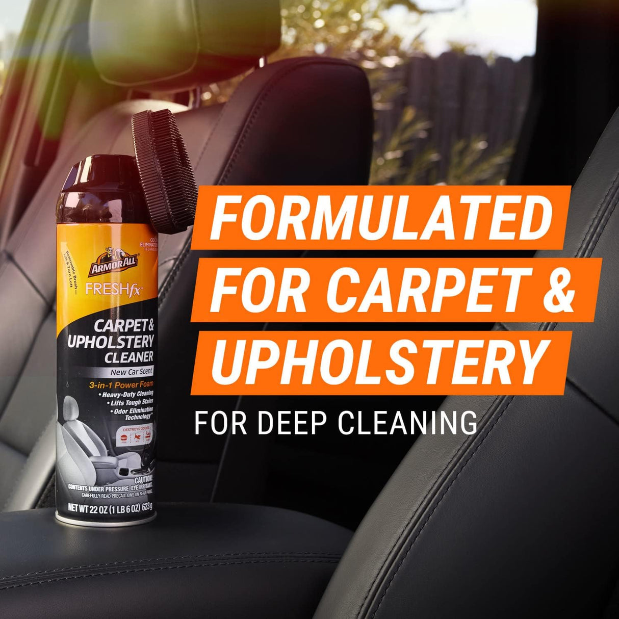 Armor All Power Foam 3-in-1 Fresh FX New Car Scent Carpet and Upholstery Cleaner Spray - 623g