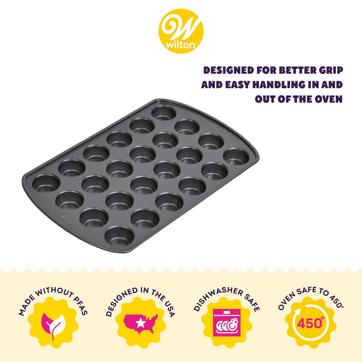 Wilton Perfect Results Premium Non-Stick Mini Muffin and Cupcake Pan, 24-Cavity
