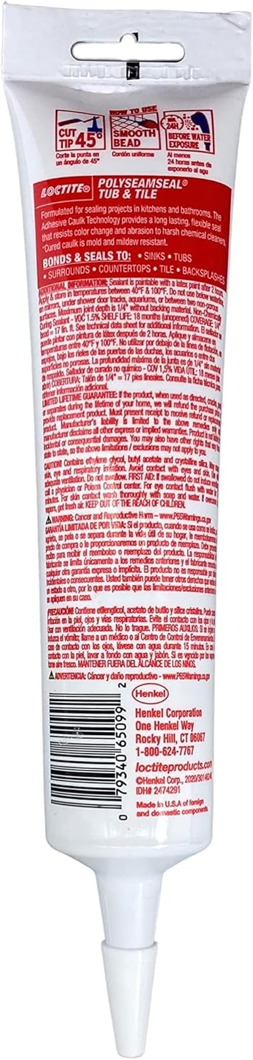 Loctite Tile Adhesive Tube, White, 55 oz