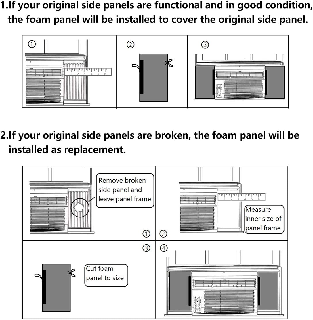 زوج ألواح جانبية فروست كينج لمكيف الهواء الداخلي من الفوم السميك، 9 × 18 × 7/8 بوصة