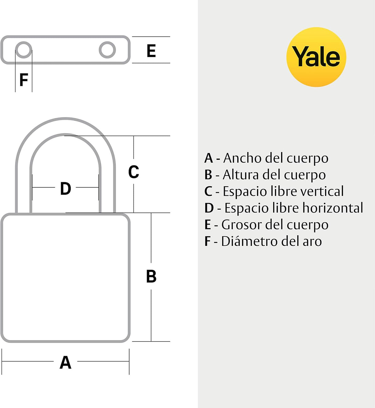Yale Armoured Padlock 80 mm Silver