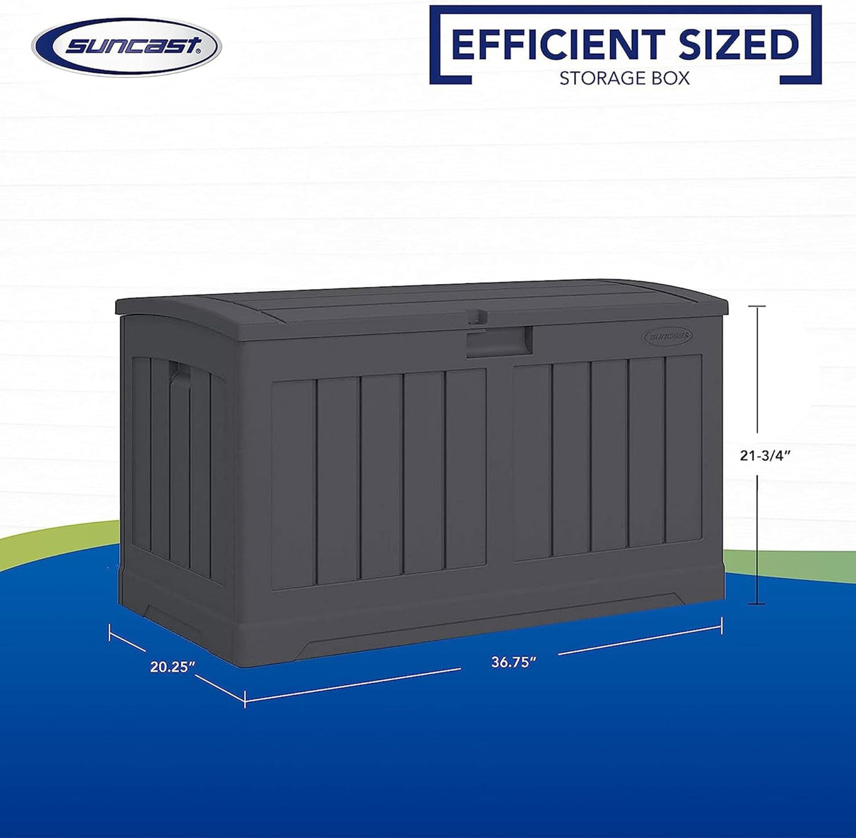 صندوق تخزين خارجي صن كاست من الراتنج، رمادي، 50 جالون