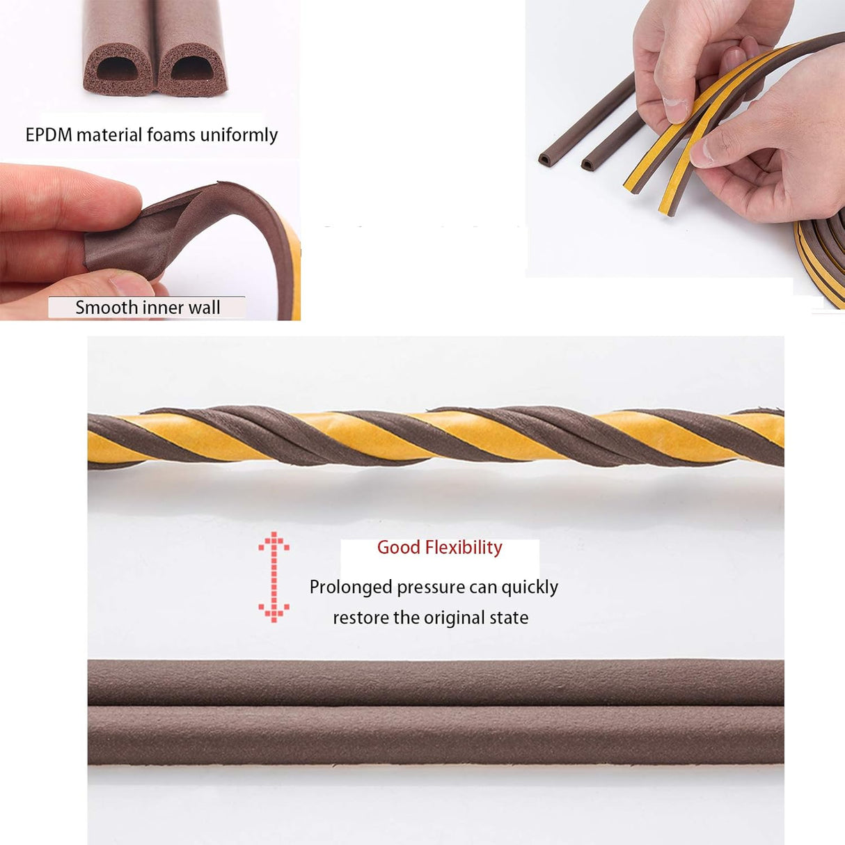 عازل فروست كينج مطاطي ذاتي الالتصاق مقاس 3/8 بوصة عرضًا × 1/4 بوصة ارتفاعًا × 17 قدمًا، أسود