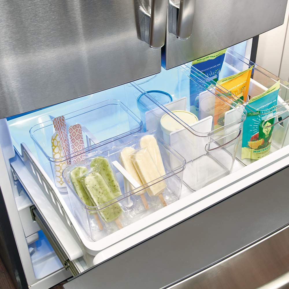 RPET Crisp Divided Bin 8 x 12 x 8 Clear/Matte White