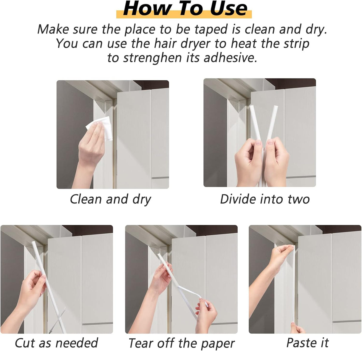 شريط عازل فروست كينج من الفوم عالي الكثافة ذاتي اللصق مقاس 3/4 × 7/16 بوصة × 10 قدم، ابيض