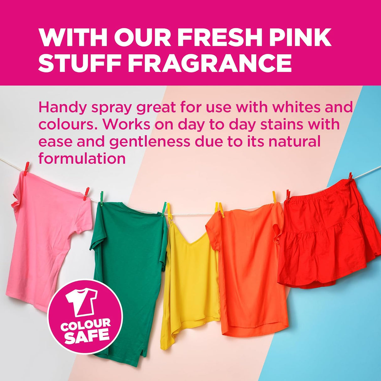 بخاخ بينك ستاف مزيل البقع أوكسي ميراكل للملابس، 16.9 أونصة