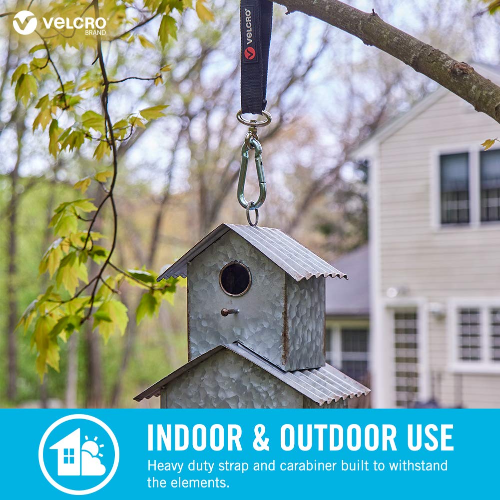 حزام تخزين فيلكرو سهل التعليق عالي التحمل، كبير، 32 بوصة × 1 بوصة، أسود