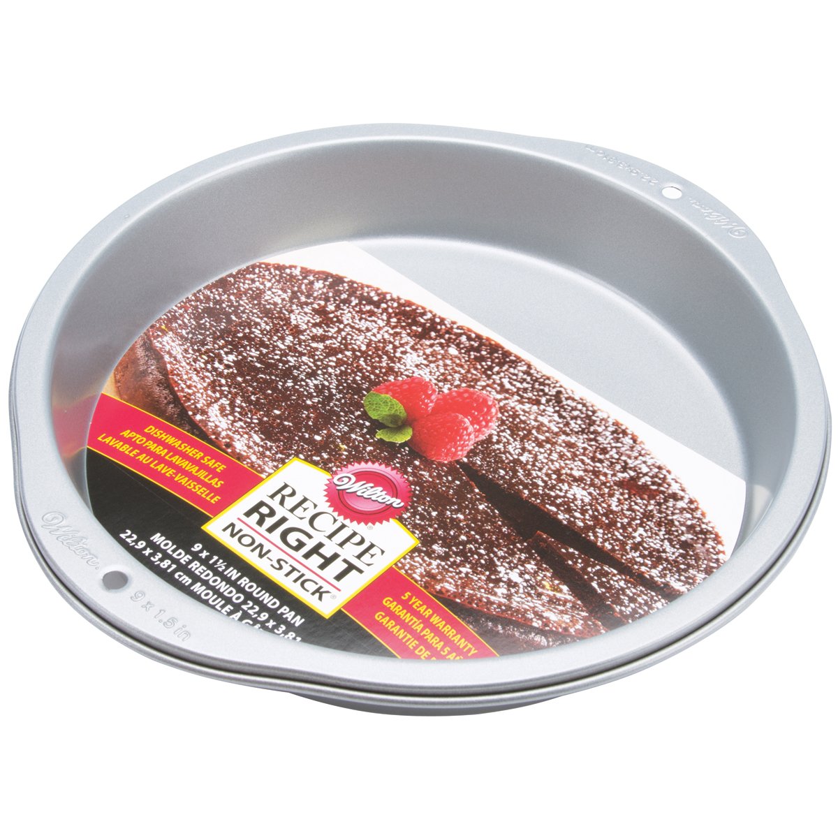 قالب خبز دائري غير لاصق من ويلتون ريسيبي رايت، مقاس 9 بوصة ، فضي
