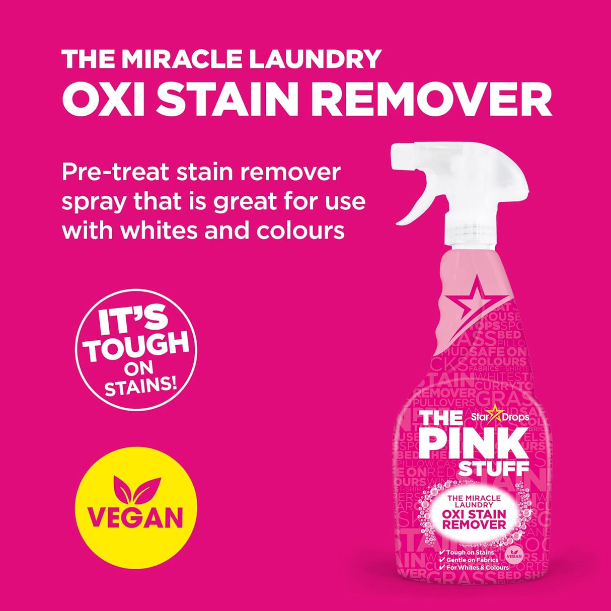 بخاخ بينك ستاف مزيل البقع أوكسي ميراكل للملابس، 16.9 أونصة