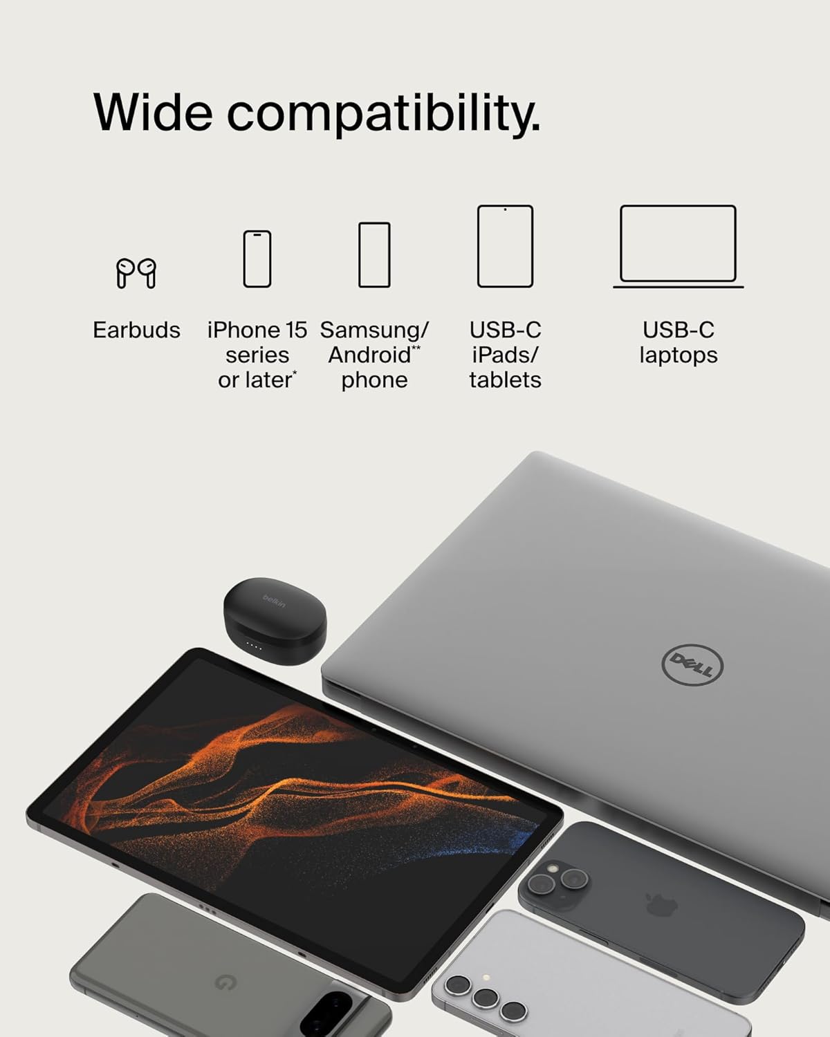 بيلكن كابل شحن مضفر نوع- سي، 1 متر - أبيض-5