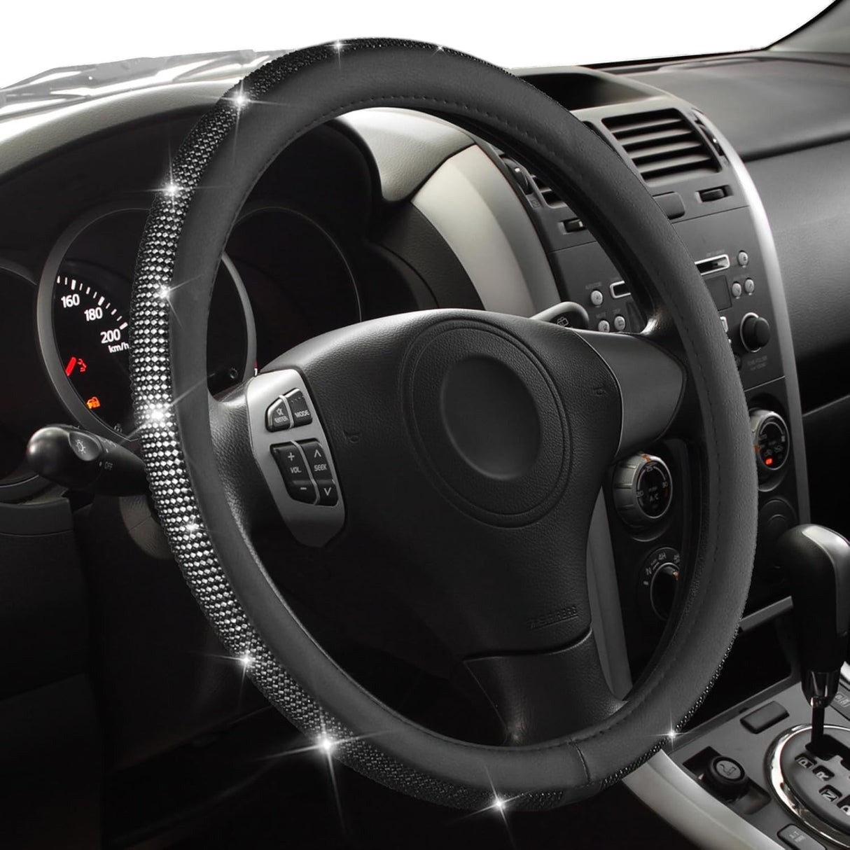 غطاء عجلة قيادة متألق كاستوم أكسسواريز - فضي