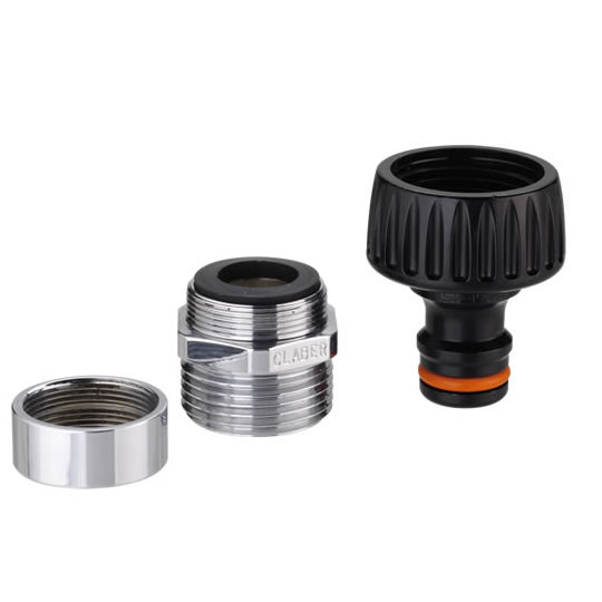 Claber 3/4" Metal Faucet Connector - Black