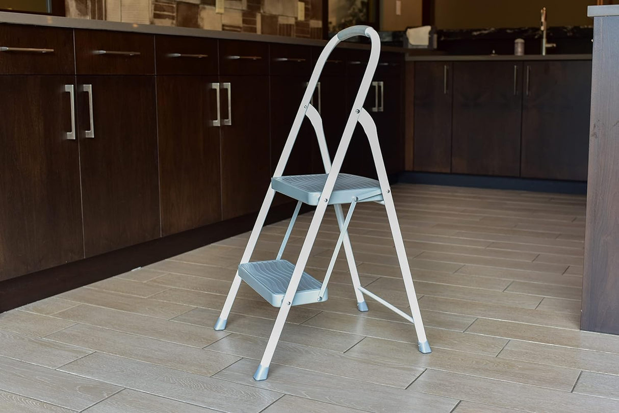 مقعد فولاذي من رابرميد، درجتين، فضي