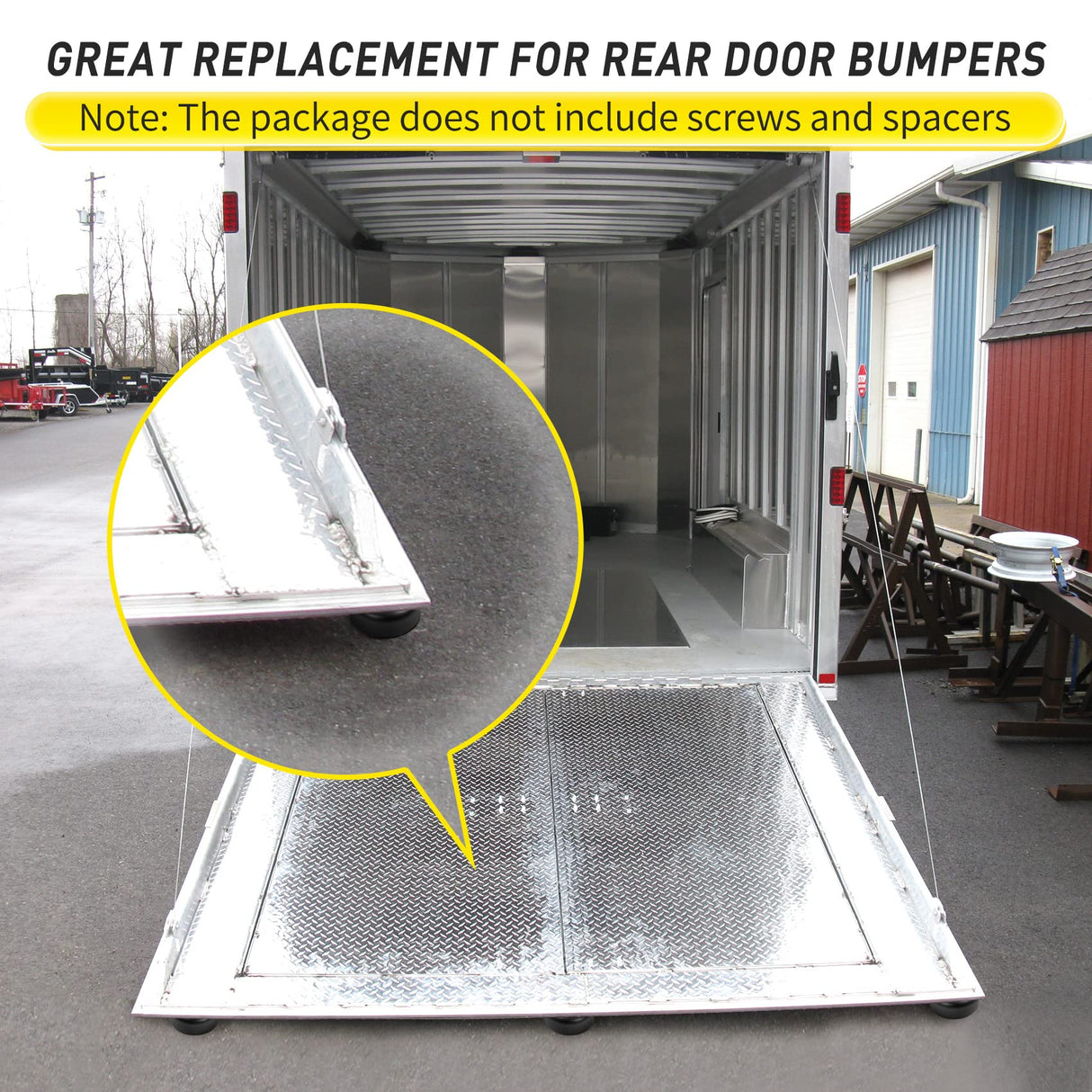 وسائد مصدات دائرية من ترو جارد ، 4 قطع، 1-1/8 بوصة، أسود