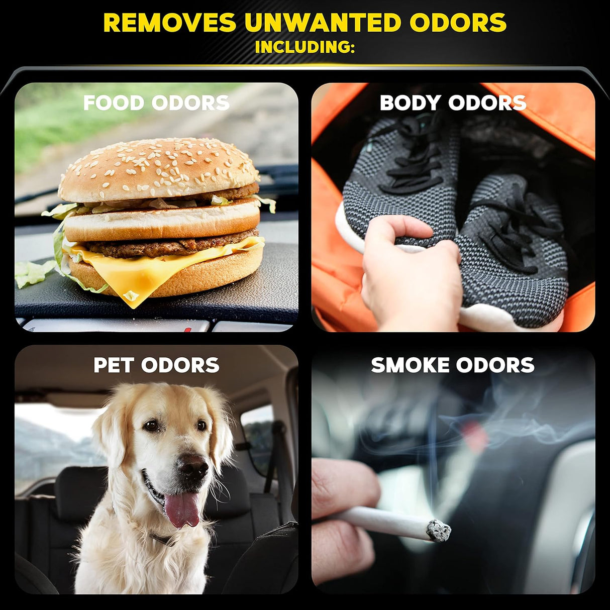 بخاخ مزيل الروائح الكريهة للسيارة بالكامل برائحة الكروم الاسود من ميجوارز - 57 جرام