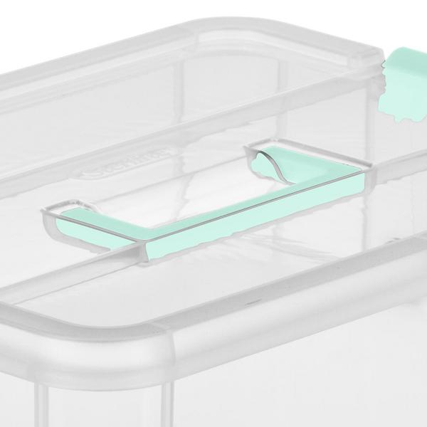 صندوق بلاستيكي بمقبض ذو طبقتين من ستيرلايت، شفاف