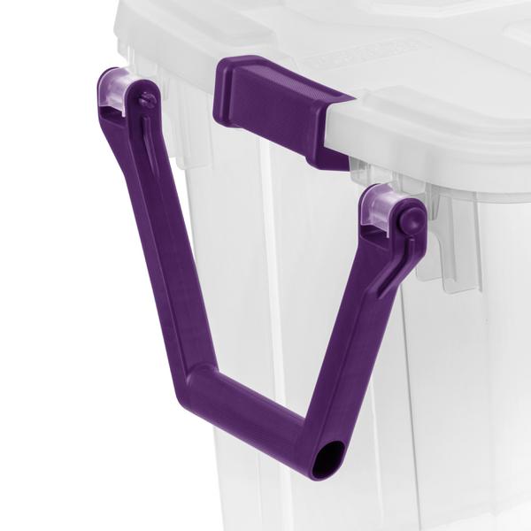 صندوق تخزين بلاستيكي مزود بعجلات من ستيرلايت، سعة 40 جالون، شفاف