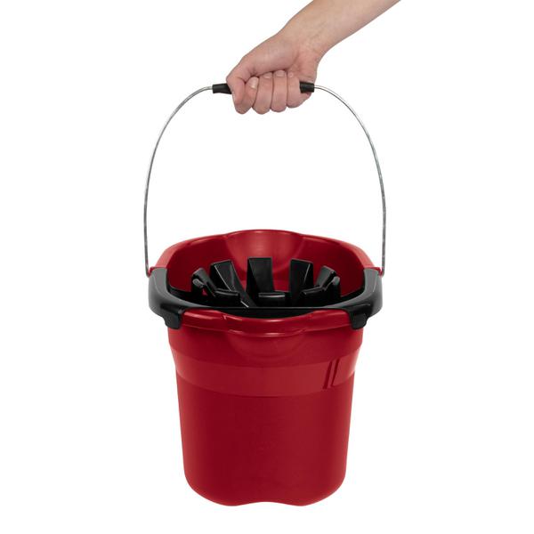 دلو بلاستيكي للممسحة من ستيرلايت، سعة 4.375 جالون، أحمر وأسود