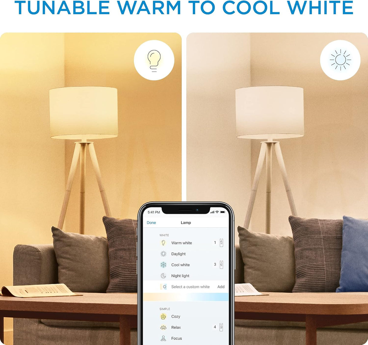 Wiz Smart WiFi Bluetooth Color Light Bulb GU10 Base, 50W - White