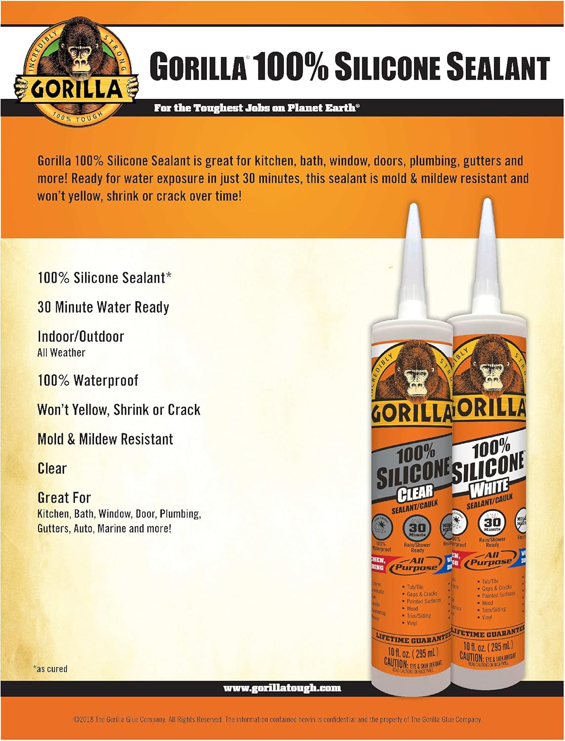 10OZ CLR Gorilla Caulk