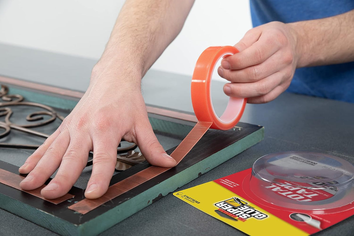 Super Glue Total Tape Double Sided Tape, Red, 0.75" x 98"