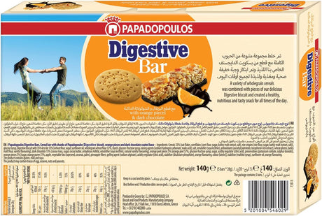 بابادوبولوس بار دايجستيف بالبرتقال والشوكولاتة، 140 جم - متعدد الالوان-2