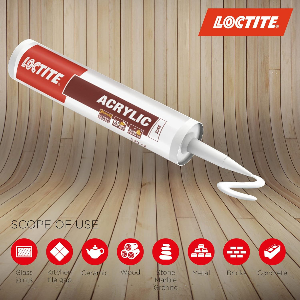 Loctite Acrylic Multi-Layer Sealer with Silicone, White, 10 oz.