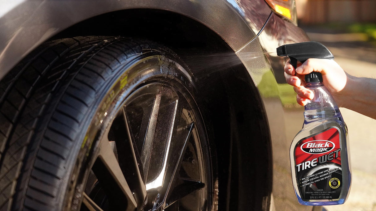 سبراي تنظيف الاطارات رطب من بلاك ماجيك - 680 مل