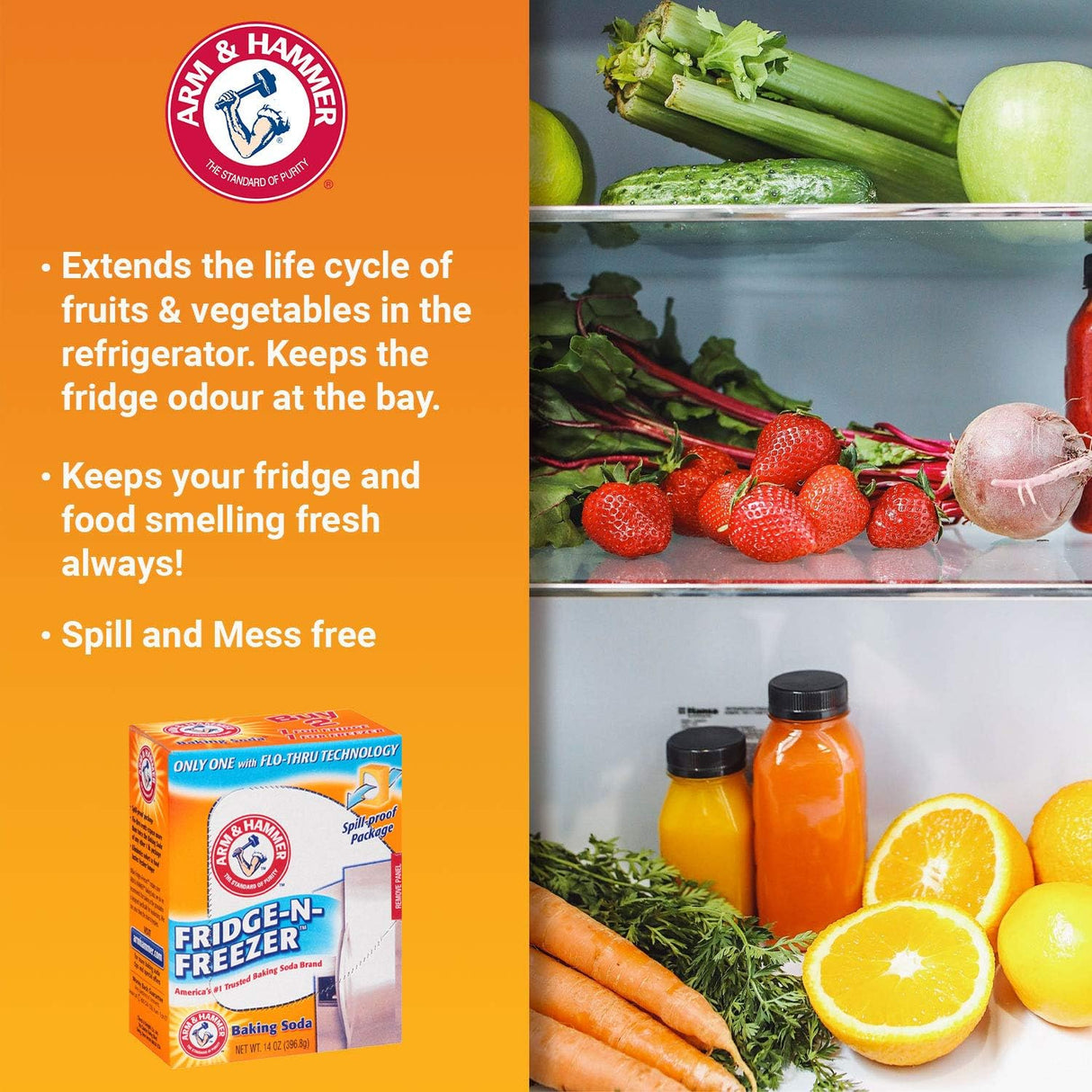 Arm & Hammer Baking Soda for Fridge and Freezer, 396.8 g