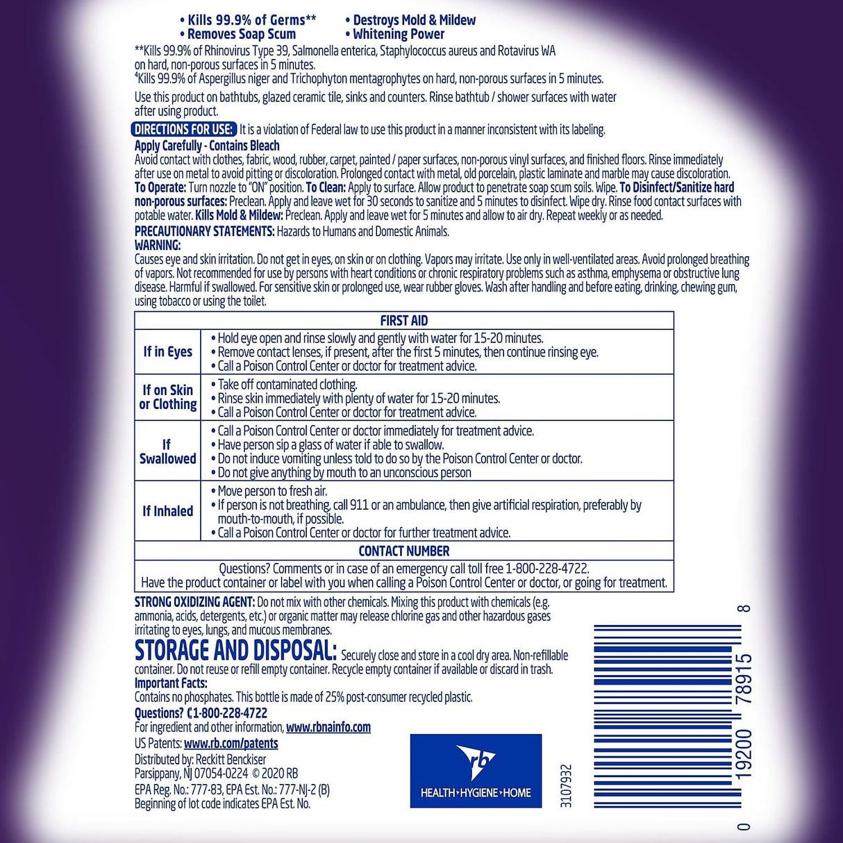 بخاخ منظف ومطهر ومزيل للعفن من ليسول ، 32 أونصة