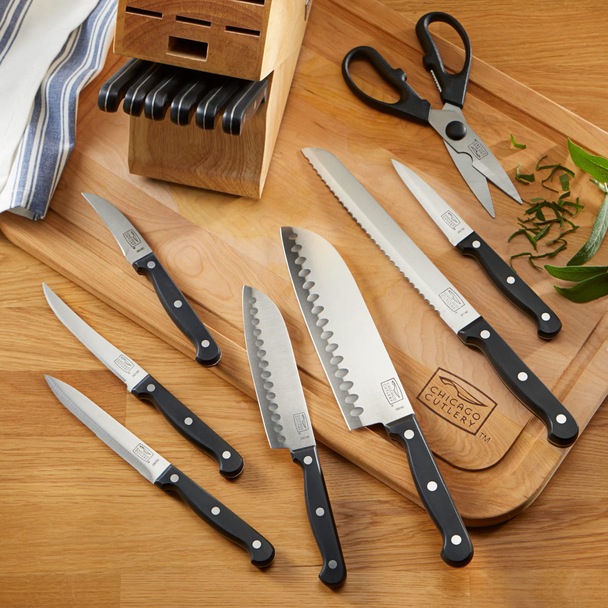 Chicago Cutlery Essentials 15 Pc Knife Block Set