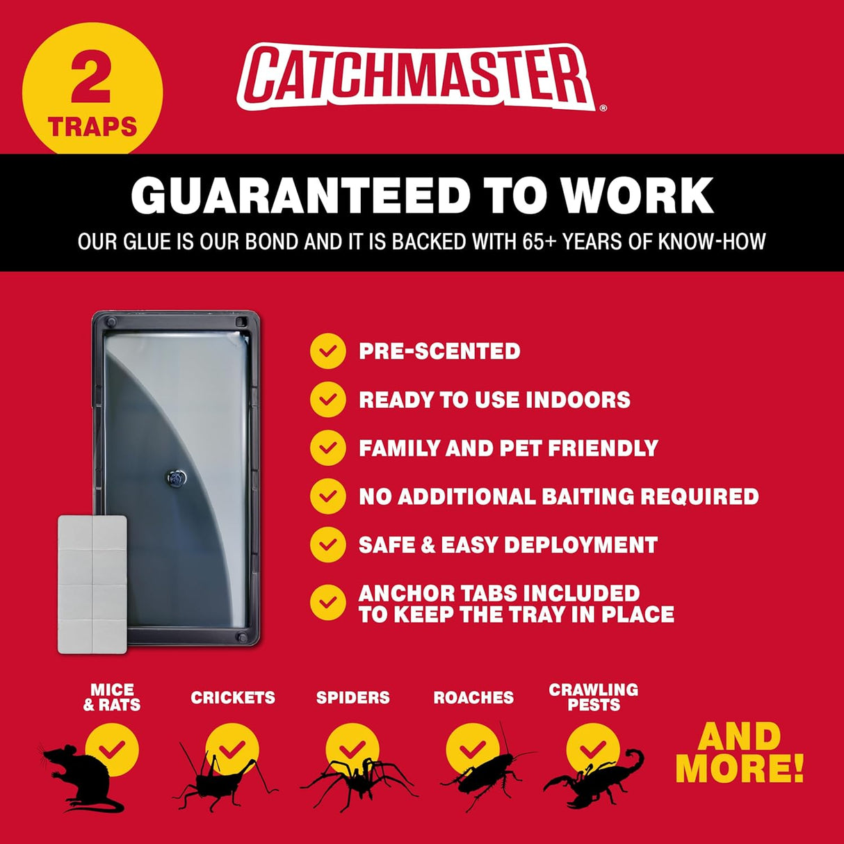 Catch Master Mouse and Snake Glue Trap - 2 Pieces