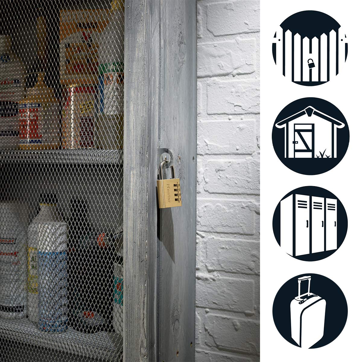 قفل ماستر لوك النحاسي المكون من 4 أرقام، 40 مم، ذهبي