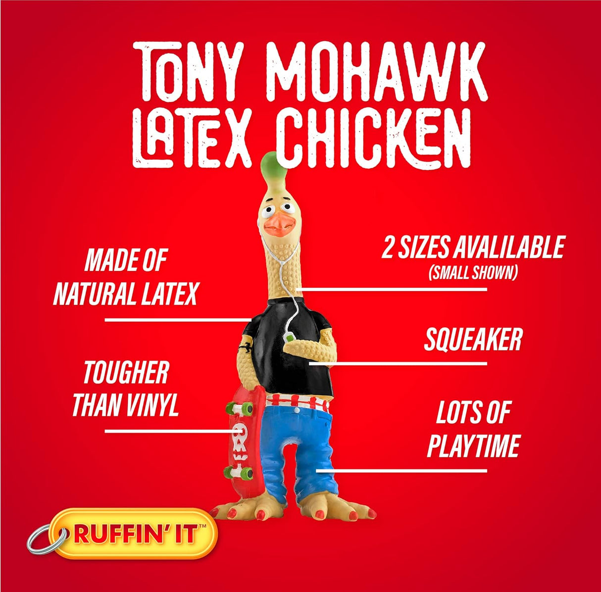 لعبة الدجاجة لاتكس توني موهوك للكلاب من وستمنستر - صغير