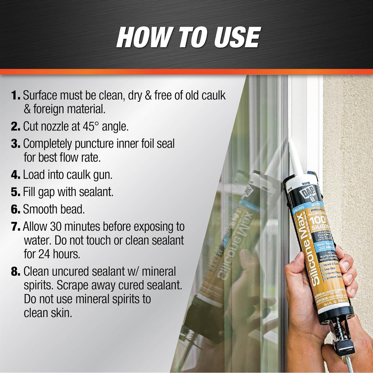 DAP Silicone Max Premium All Purpose 100% Silicone Clear 10.1-oz.