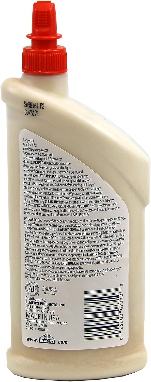 Elmer's Carpenter's Glue for Wood, Interior and Exterior, 16 oz.