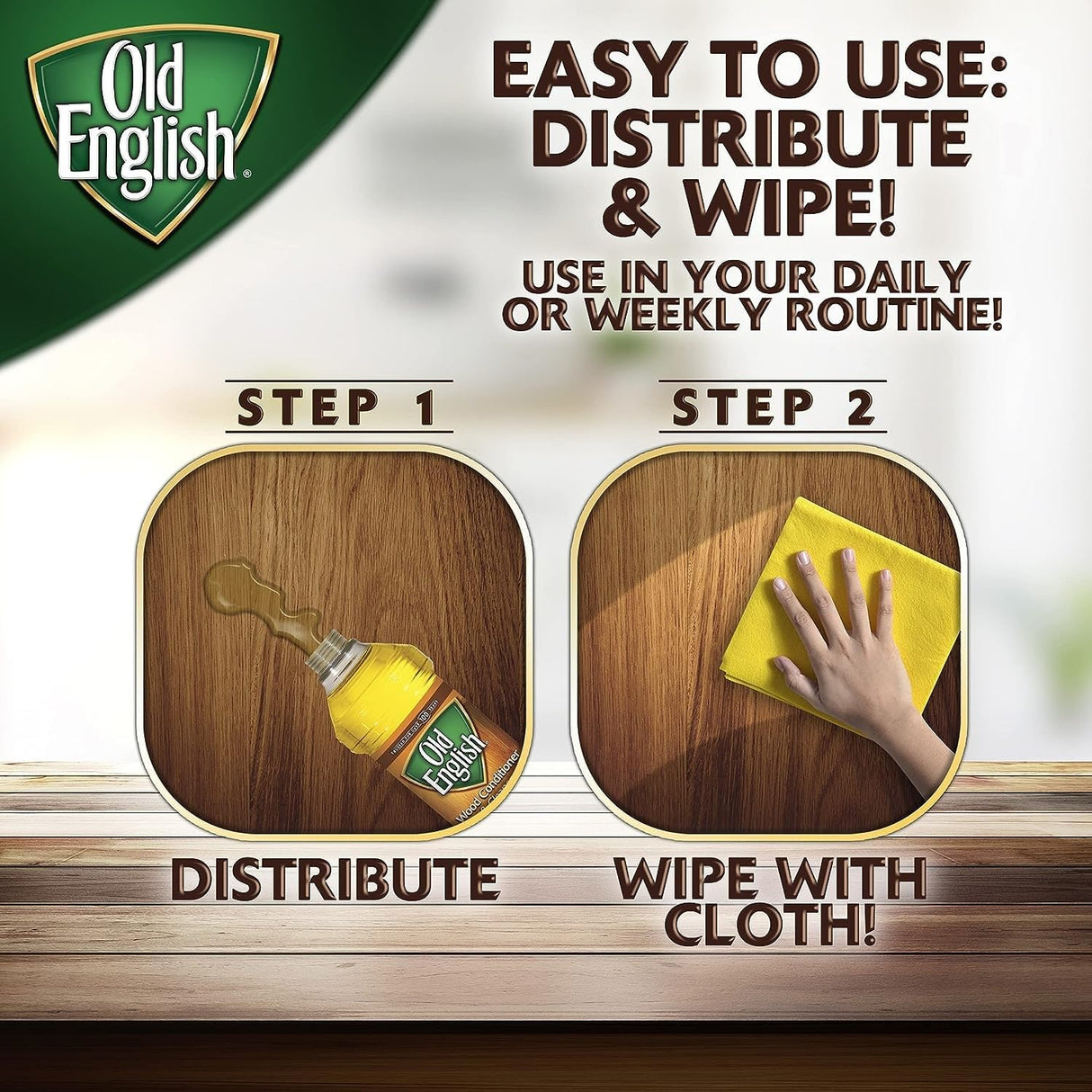 زجاجة مرطب ومنظف للخشب من أولد انجليش برائحة الليمون المنعشة، 16 أونصة
