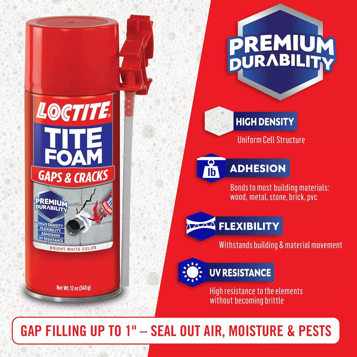 Loctite Expandable Foam Sealant Crack and Gap Sealant, 12 oz